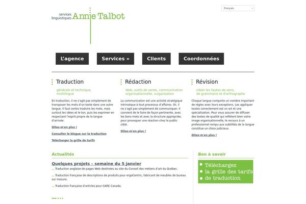 annietalbot.ca site used Simple Organization