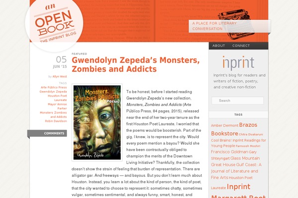 anopenbookblog.org site used Inprint
