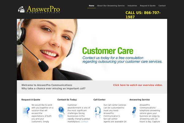answerprocommunications.com site used Proyecto