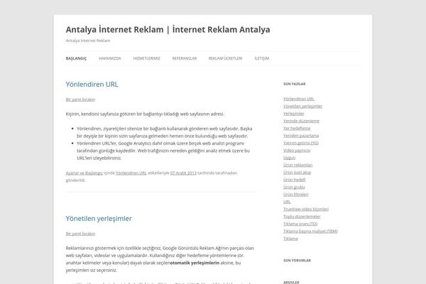 Twenty Twelve theme site design template sample