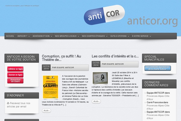 anticor.org site used Pitch-theme
