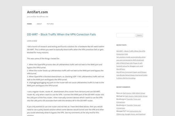 Twenty Twelve theme site design template sample