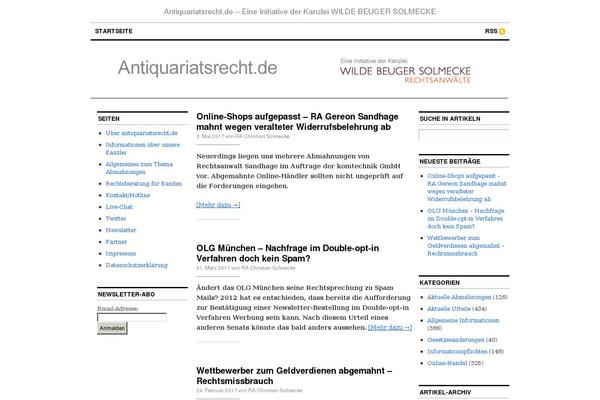 antiquariatsrecht.de site used Cutline-143-columnsplit