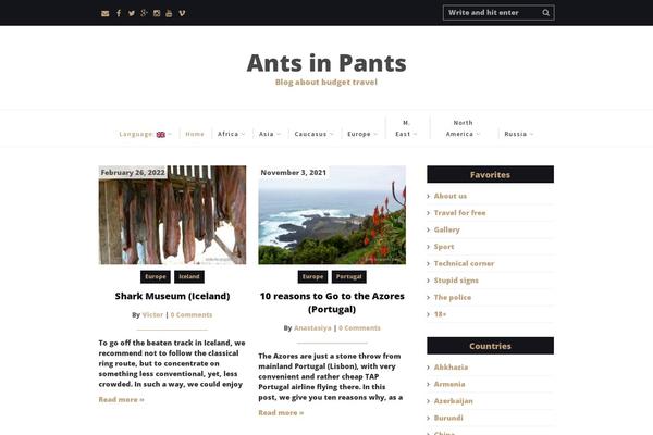ants-in-pants.com site used Cleanblog-pro