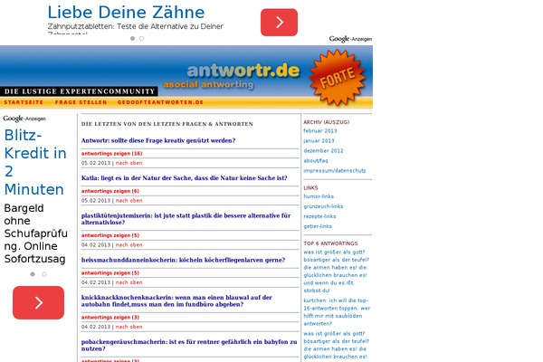 antwortr.de site used Twentytwentyonechild