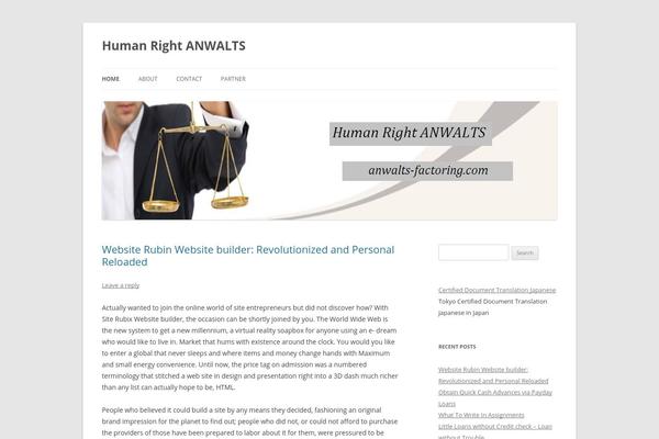 Twenty Twelve theme site design template sample