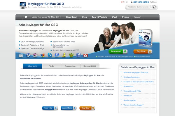 aobokeylogger.de site used Mac-keylogger-parental-control