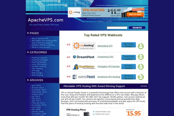apachevps.com site used Techno-blue-theme