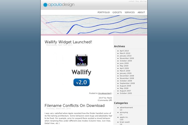 apaulodesign.com site used Apauloblog