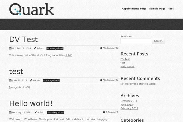 Quark theme site design template sample