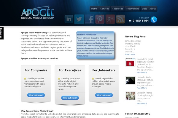 apogeesocialmediagroup.com site used Options1
