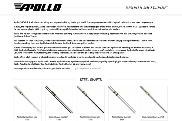 apollogolf.com site used Apollogolf