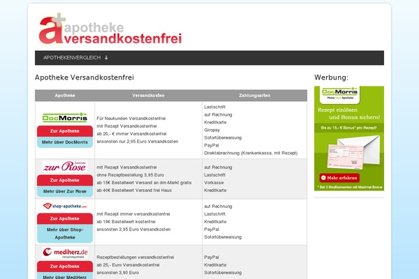 apothekeversandkostenfrei.org site used Apothekeversandkostenfrei.org