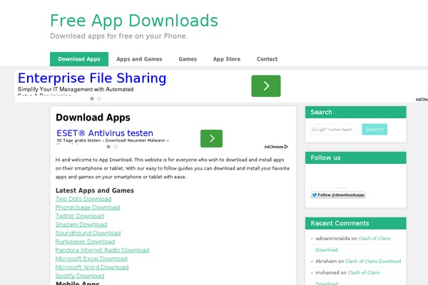 app-downloads.net site used Appdownloads