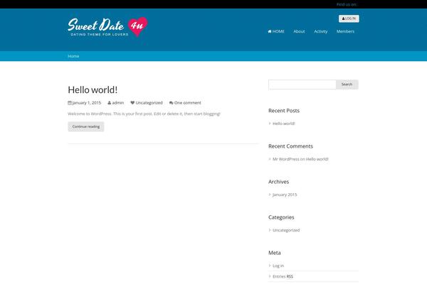Sweetdate theme site design template sample