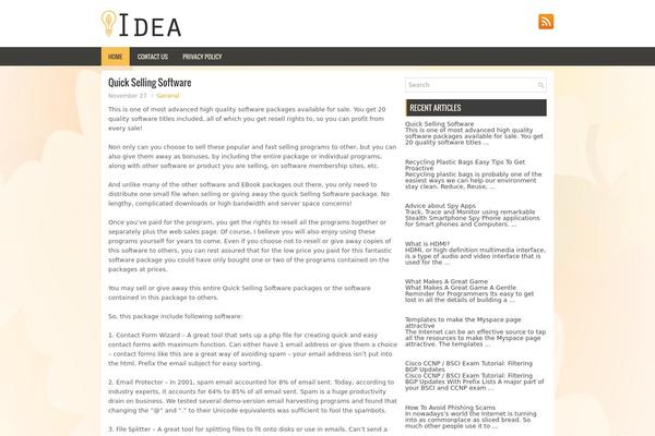 Idea theme site design template sample