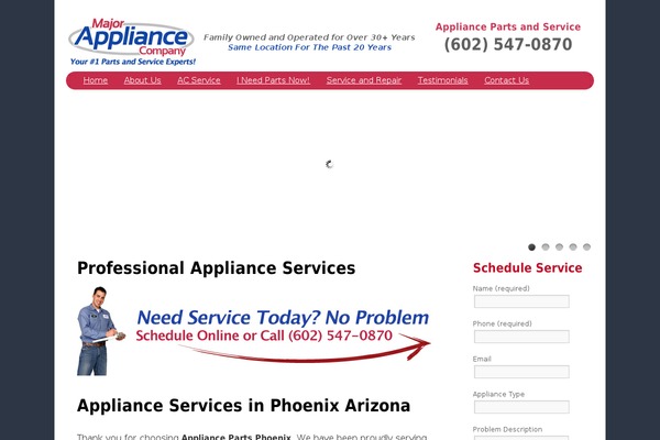 appliancepartsphoenix.com site used Majorappliance