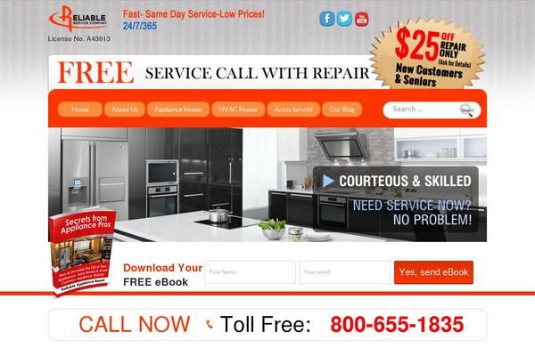 appliancerepairsservices.com site used Reliable_service