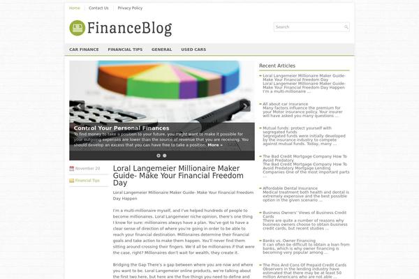 Financeblog theme site design template sample