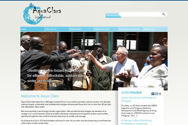 aquaclara.org site used Aqua-clara