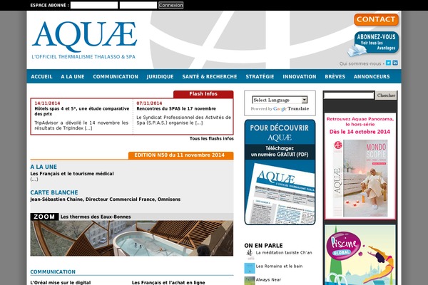 aquae-officiel.fr site used Aquae