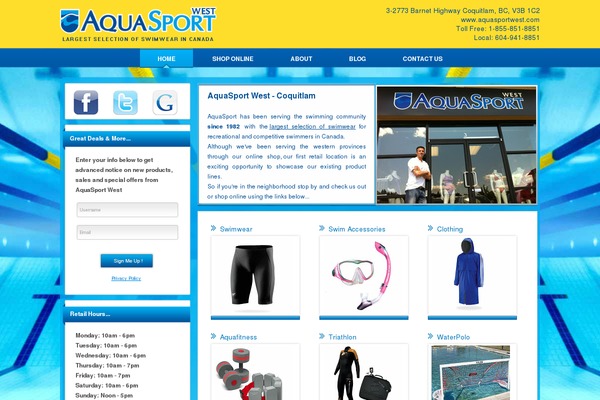 aquasportwest.com site used Aquasport