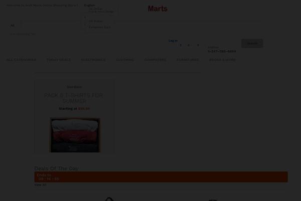 Martfury theme site design template sample