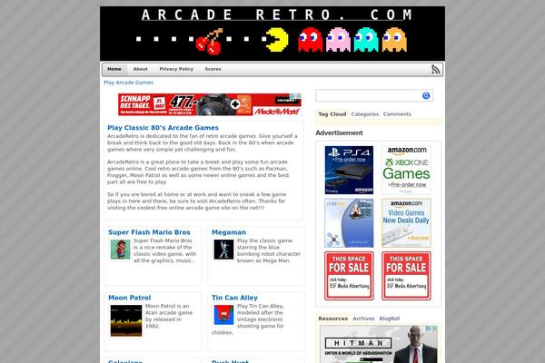 arcaderetro.com site used Gallerygames