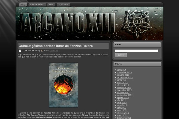 arcano13.com site used Arcanotheme