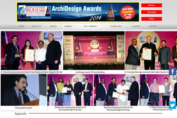 archidesignawards.com site used Archiawards