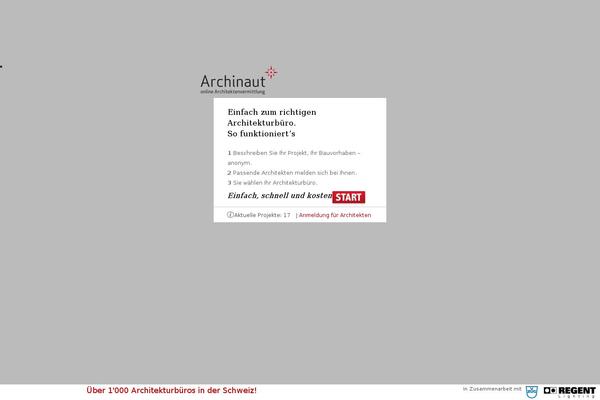 archinaut.ch site used Advofinder