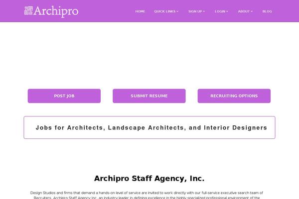 archipro.com site used Jobify-child