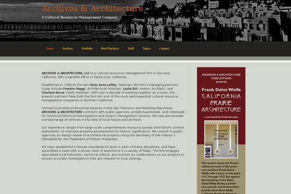 archivesandarchitecture.com site used Gray and gold