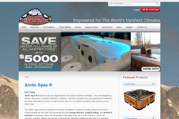 arcticspas theme websites examples