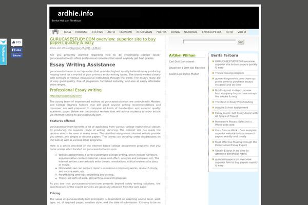 WordPress website example screenshot