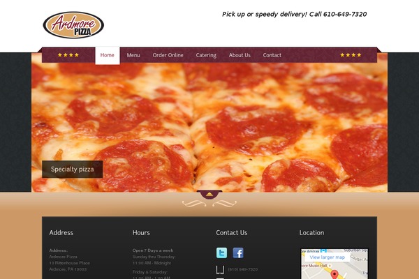 Pizza-restaurant theme site design template sample