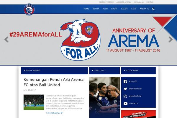 Sporty website example screenshot