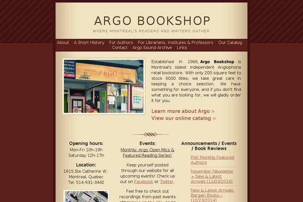 argobookshop.ca site used Argobookshop