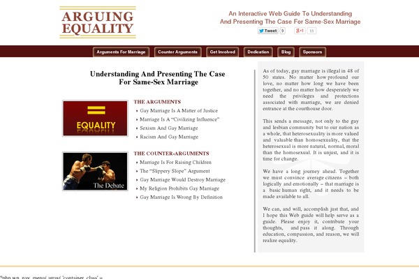 arguingequality.org site used Arguingequality