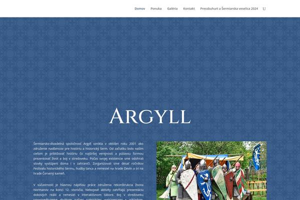 argyll.sk site used Divi-argyll