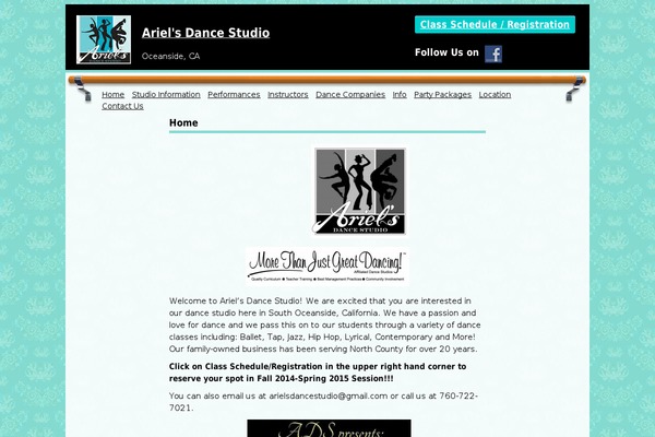 arielsdance.com site used Ariels-dance-theme