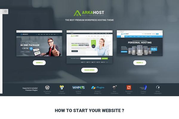 arkahost theme websites examples