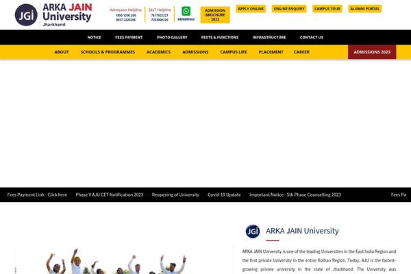 arkajainuniversity.ac.in site used Smarty-child
