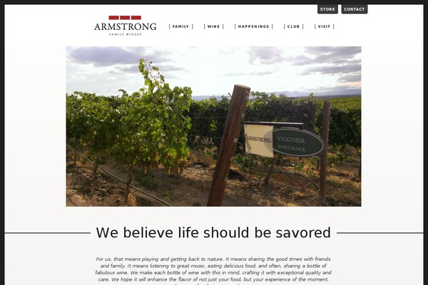 armstrongwinery.com site used Armstrong