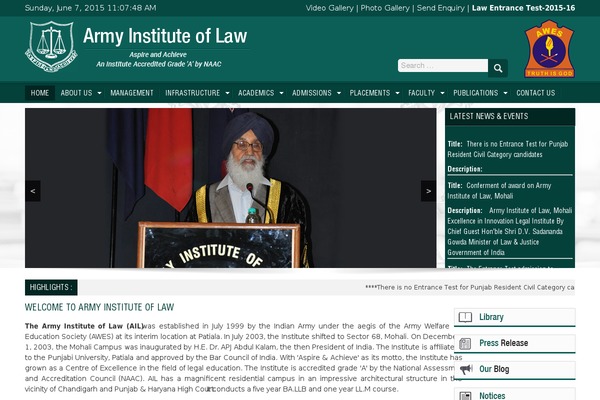 armyinstituteoflaw.org site used Army