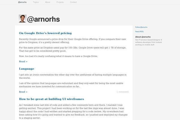 arnorhs.com site used Arnorheidar_blog