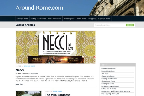 around-rome.com site used Weblog