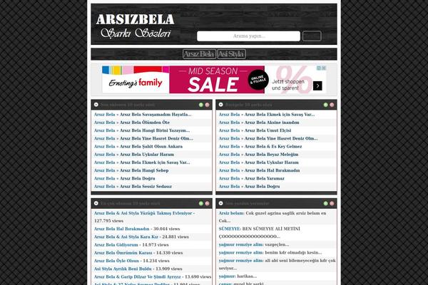 arsizbelasarkisozleri.com site used Lyricsy