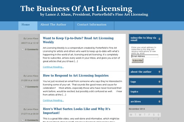 art-licensing.biz site used My Child Theme