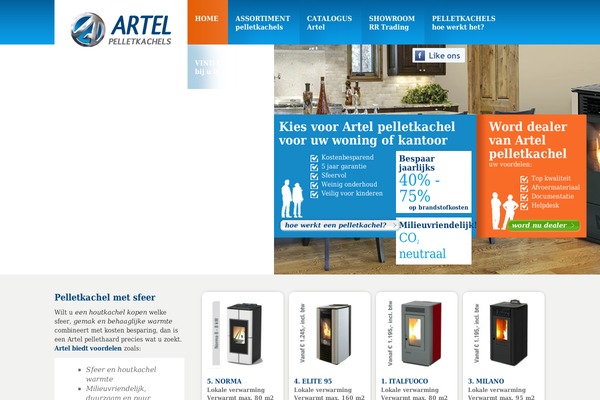 artelpelletkachel.nl site used Artel